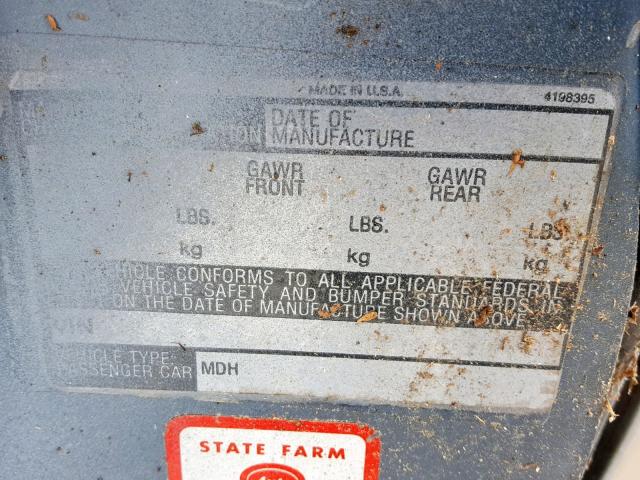 1C3BF66P9GX518385 - 1986 CHRYSLER FIFTH AVEN BLUE photo 10