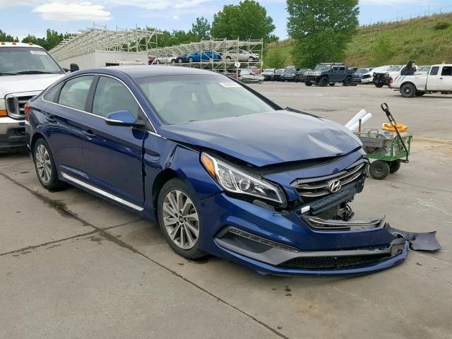 5NPE34AF0FH124062 - 2015 HYUNDAI SONATA SPO BLUE photo 1