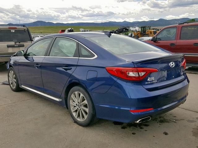 5NPE34AF0FH124062 - 2015 HYUNDAI SONATA SPO BLUE photo 3