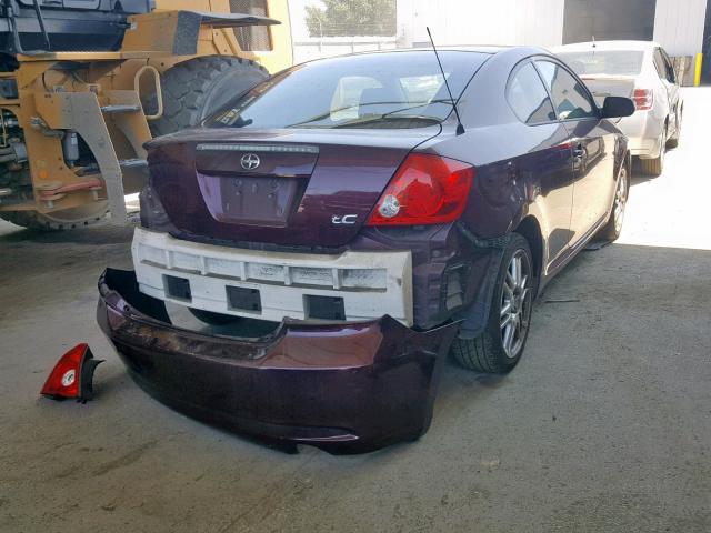 JTKDE177X70208305 - 2007 TOYOTA SCION TC MAROON photo 4