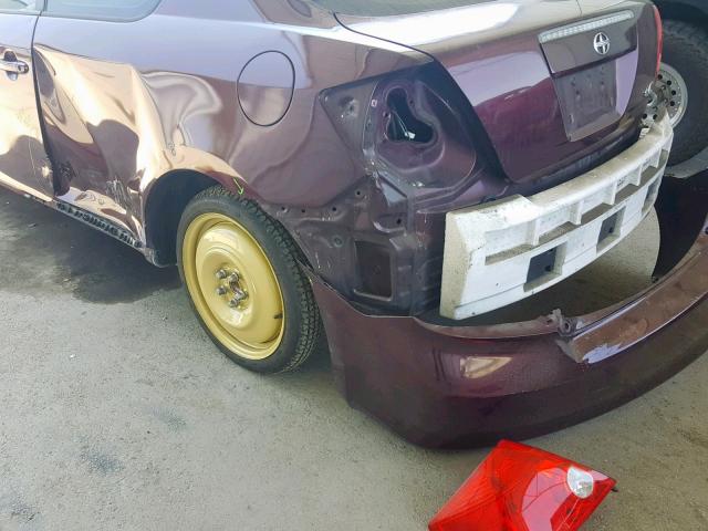 JTKDE177X70208305 - 2007 TOYOTA SCION TC MAROON photo 9