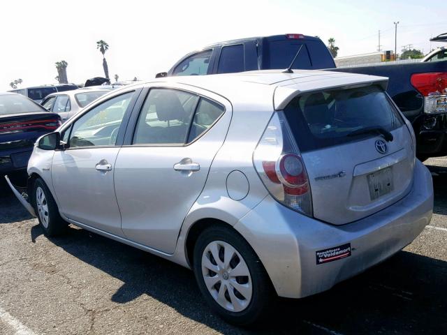 JTDKDTB30D1038706 - 2013 TOYOTA PRIUS C SILVER photo 3