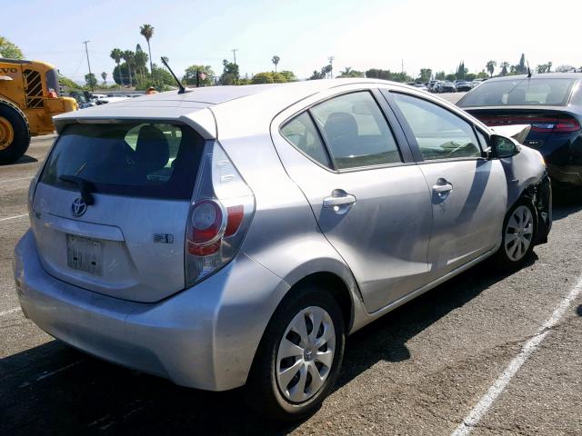 JTDKDTB30D1038706 - 2013 TOYOTA PRIUS C SILVER photo 4