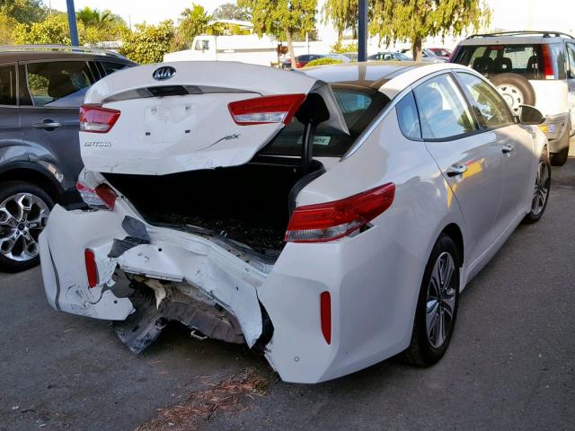 KNAGU4LE6K5032620 - 2019 KIA OPTIMA HYB WHITE photo 4