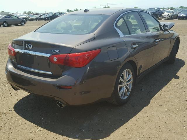 JN1BV7AR2EM697769 - 2014 INFINITI Q50 BASE BROWN photo 4