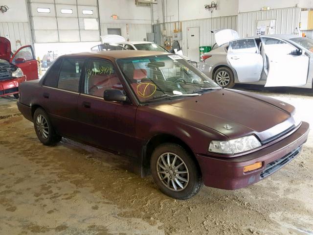 1HGED3640KA109157 - 1989 HONDA CIVIC DX MAROON photo 1