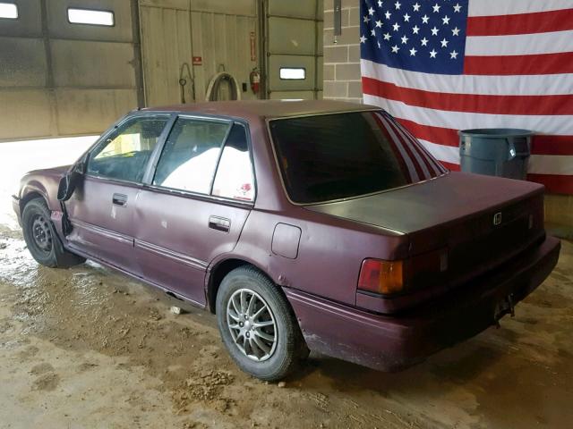 1HGED3640KA109157 - 1989 HONDA CIVIC DX MAROON photo 3