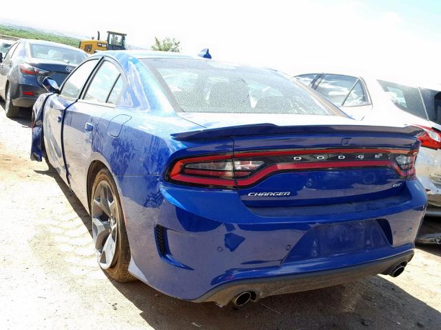 2C3CDXHG9KH579018 - 2019 DODGE CHARGER GT BLUE photo 3