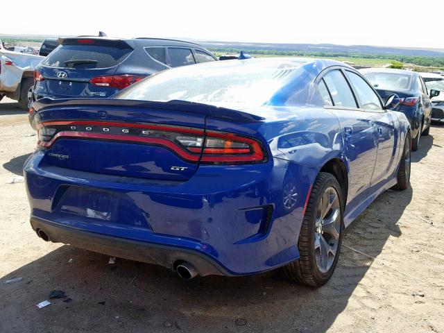 2C3CDXHG9KH579018 - 2019 DODGE CHARGER GT BLUE photo 4