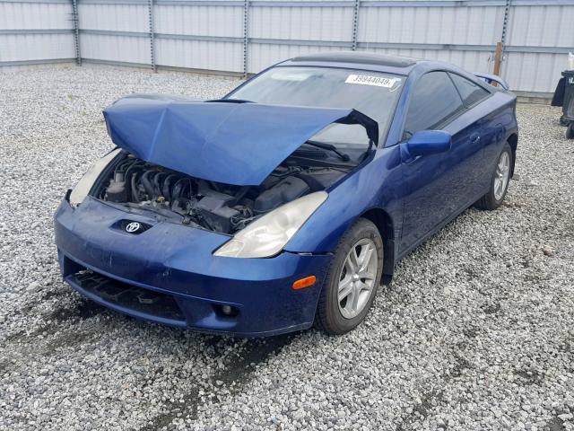 JTDDR32T220113130 - 2002 TOYOTA CELICA GT BLUE photo 2