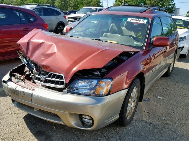 4S3BH686737654745 - 2003 SUBARU LEGACY OUT RED photo 2