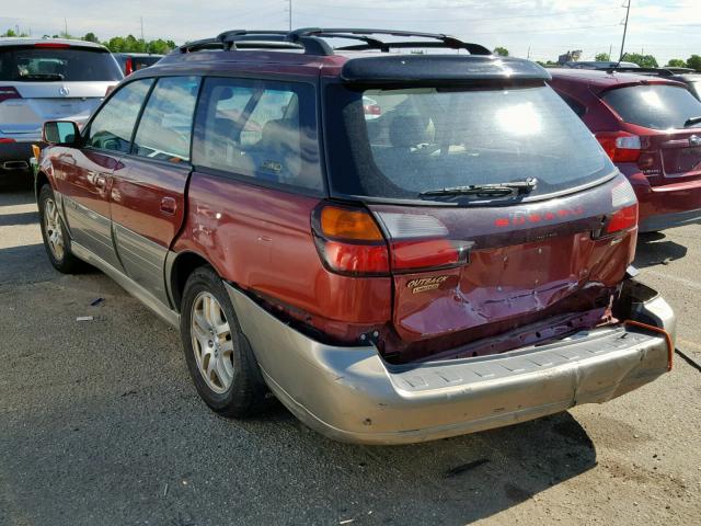 4S3BH686737654745 - 2003 SUBARU LEGACY OUT RED photo 3