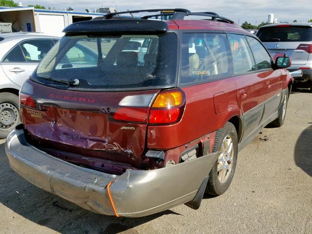 4S3BH686737654745 - 2003 SUBARU LEGACY OUT RED photo 4