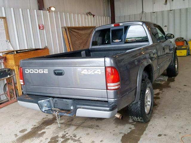 1B7GG32N12S546334 - 2002 DODGE DAKOTA SPO GRAY photo 4