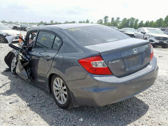 2HGFB2F9XCH322829 - 2012 HONDA CIVIC EXL GRAY photo 3