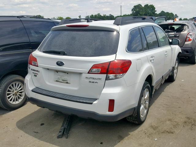 4S4BRDKC9B2342580 - 2011 SUBARU OUTBACK 3. WHITE photo 4