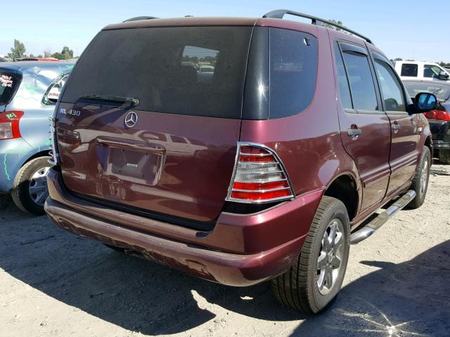 4JGAB72E3XA133903 - 1999 MERCEDES-BENZ ML 430 BURGUNDY photo 4