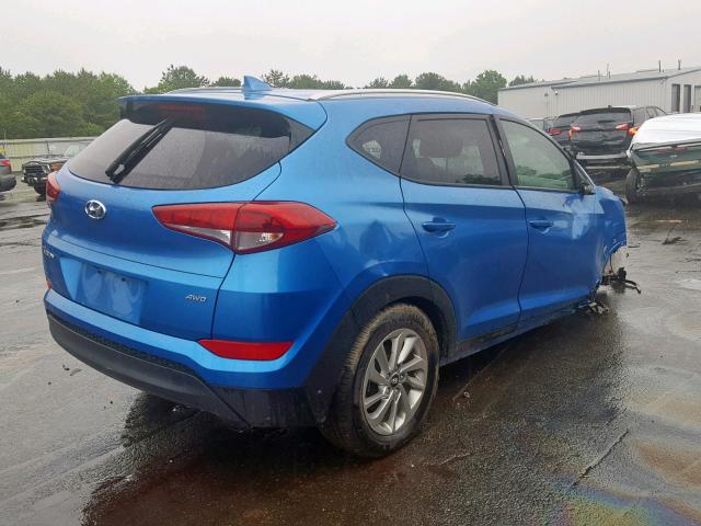 KM8J3CA40JU737199 - 2018 HYUNDAI TUCSON SEL BLUE photo 4