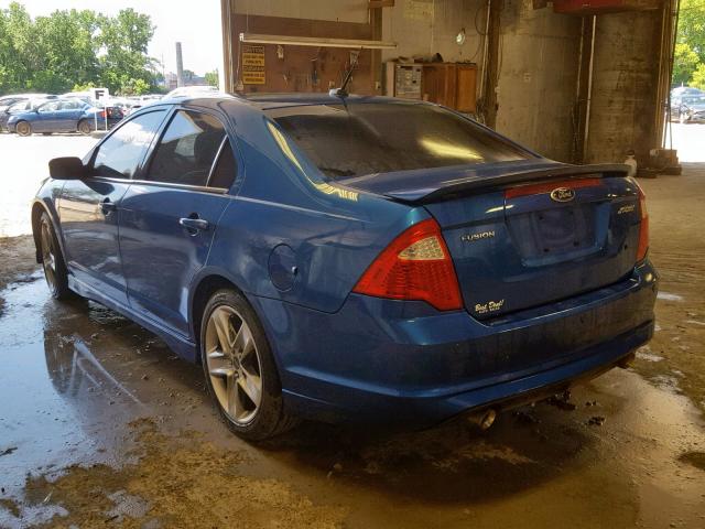 3FAHP0KC2BR112006 - 2011 FORD FUSION SPO BLUE photo 3