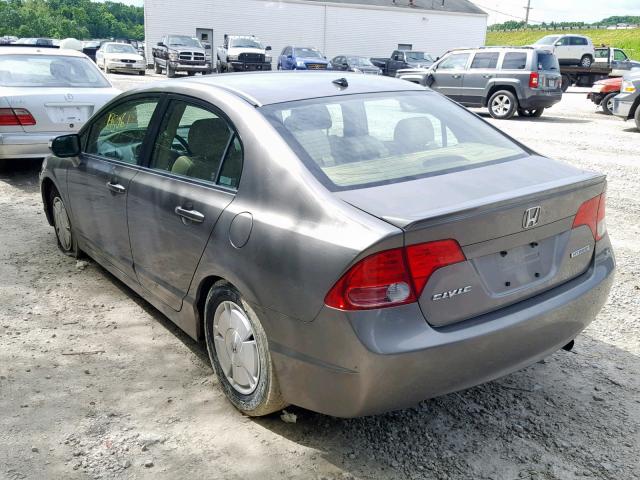 JHMFA36288S010839 - 2008 HONDA CIVIC HYBR GRAY photo 3