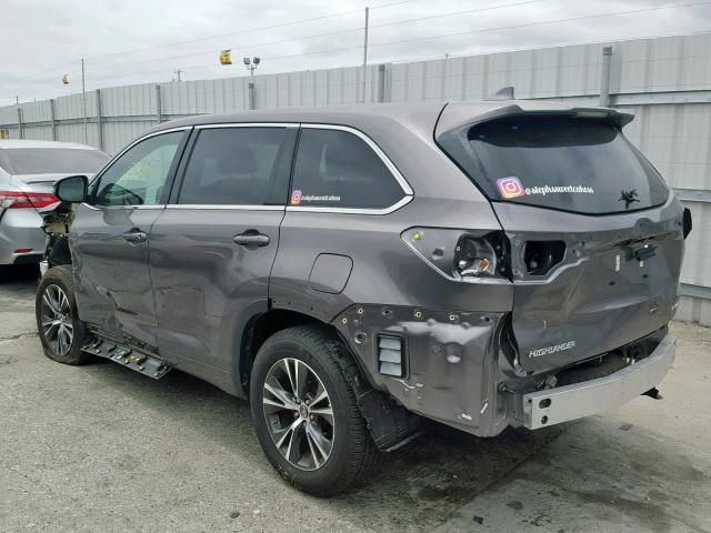 5TDBZRFH8JS866883 - 2018 TOYOTA HIGHLANDER GRAY photo 3