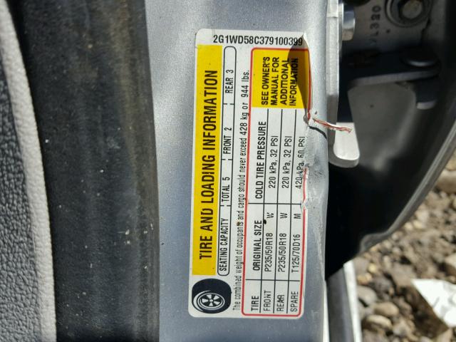 2G1WD58C379100399 - 2007 CHEVROLET IMPALA SUP ვერცხლისფერი ფოტო 10