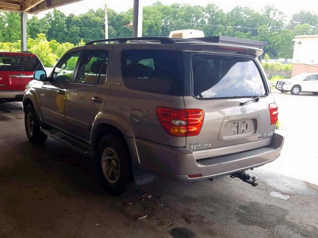 5TDBT48A81S029250 - 2001 TOYOTA SEQUOIA LI GRAY photo 3