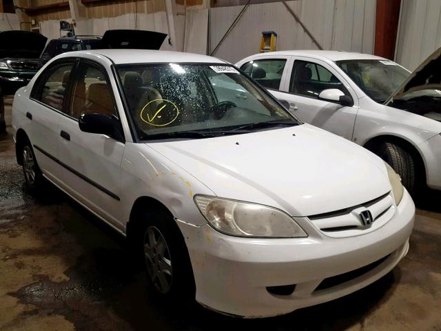 2HGES16355H628390 - 2005 HONDA CIVIC DX V WHITE photo 1