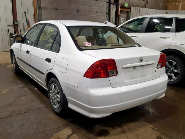 2HGES16355H628390 - 2005 HONDA CIVIC DX V WHITE photo 3