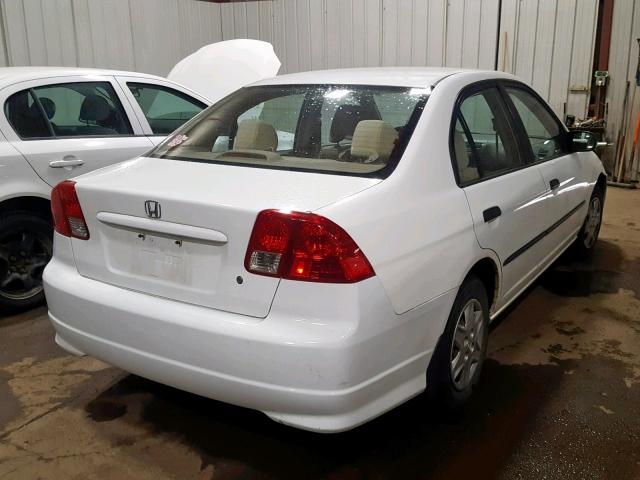 2HGES16355H628390 - 2005 HONDA CIVIC DX V WHITE photo 4