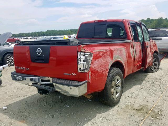 1N6BA0CA3CN331315 - 2012 NISSAN TITAN S RED photo 4