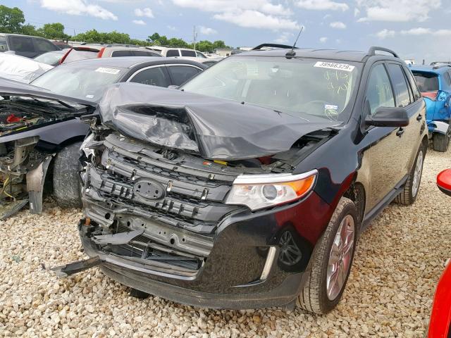 2FMDK3J99DBB14301 - 2013 FORD EDGE SEL BLACK photo 2