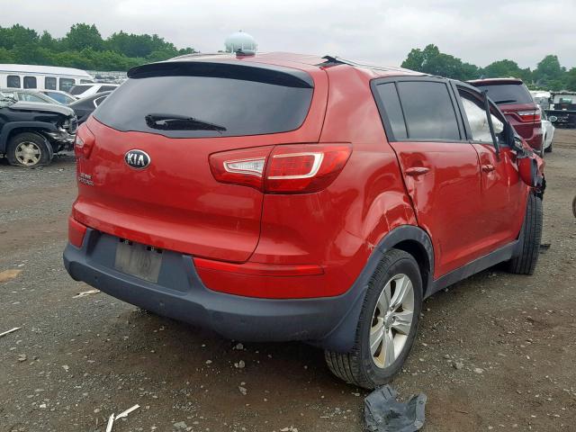 KNDPB3A25D7536207 - 2013 KIA SPORTAGE B RED photo 4