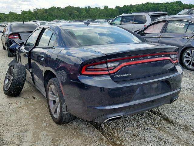 2C3CDXHG9GH234918 - 2016 DODGE CHARGER SX BLUE photo 3