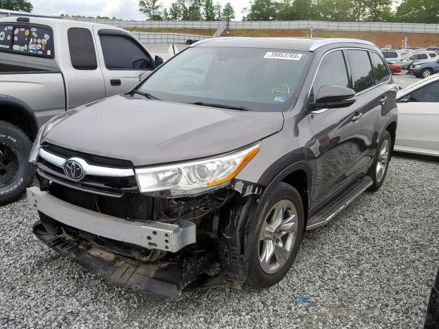 5TDDKRFH3GS251163 - 2016 TOYOTA HIGHLANDER CHARCOAL photo 2