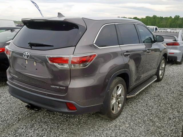 5TDDKRFH3GS251163 - 2016 TOYOTA HIGHLANDER CHARCOAL photo 4