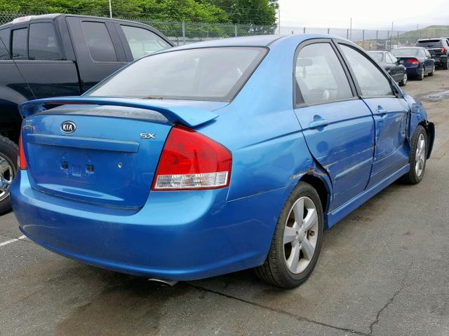 KNAFE121975006476 - 2007 KIA SPECTRA EX BLUE photo 4