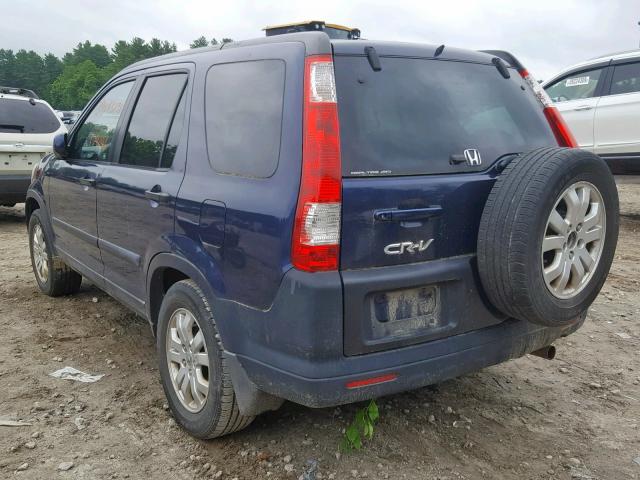 SHSRD78865U346778 - 2005 HONDA CR-V EX BLUE photo 3