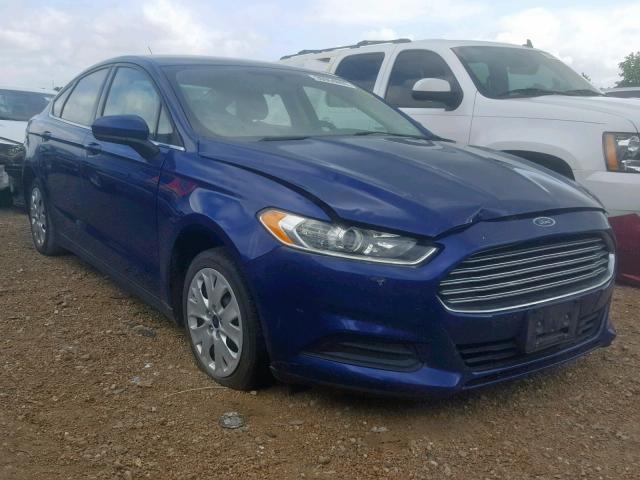 3FA6P0G70ER255513 - 2014 FORD FUSION S BLUE photo 1