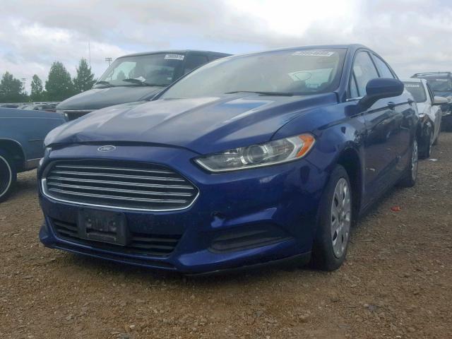 3FA6P0G70ER255513 - 2014 FORD FUSION S BLUE photo 2