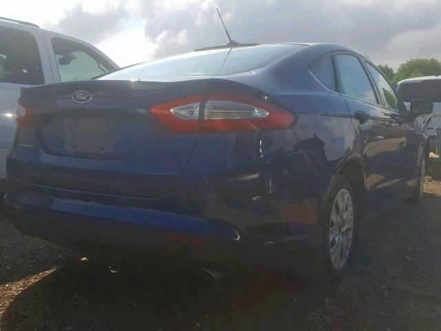 3FA6P0G70ER255513 - 2014 FORD FUSION S BLUE photo 4