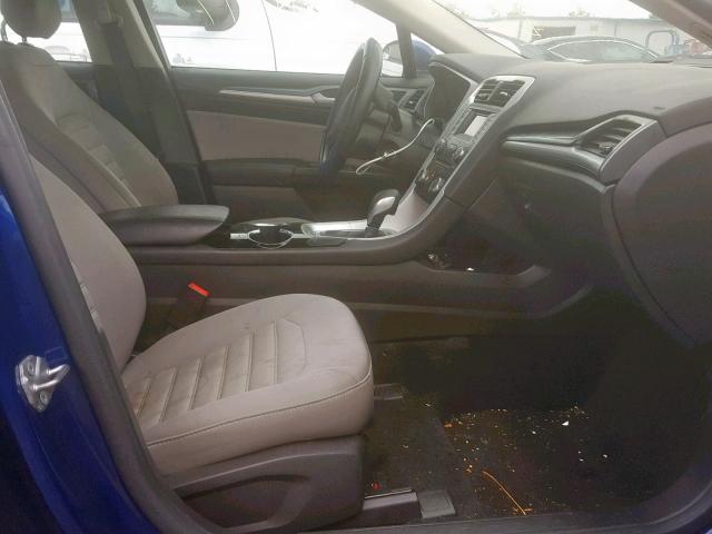 3FA6P0G70ER255513 - 2014 FORD FUSION S BLUE photo 5