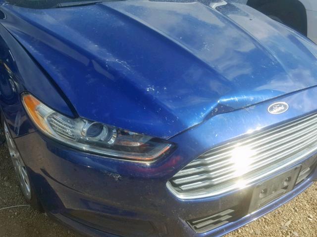 3FA6P0G70ER255513 - 2014 FORD FUSION S BLUE photo 9