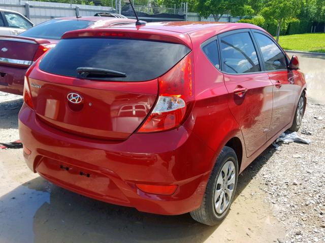 KMHCT5AE3HU311286 - 2017 HYUNDAI ACCENT SE RED photo 4