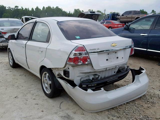 KL1TD56E69B372534 - 2009 CHEVROLET AVEO LS WHITE photo 3