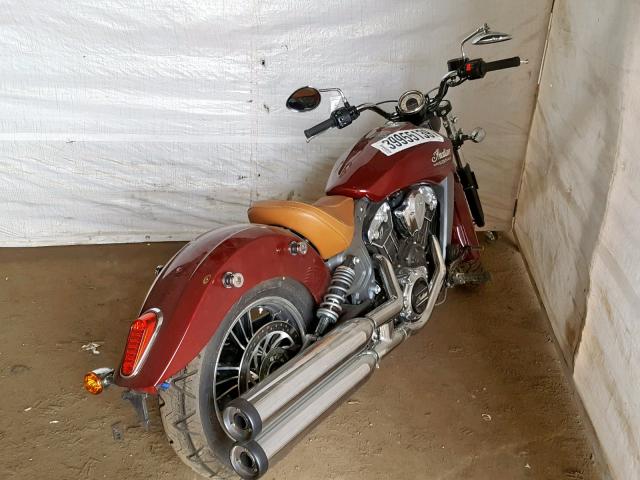 56KMSA008H3124412 - 2017 INDIAN MOTORCYCLE CO. SCOUT ABS BURGUNDY photo 4