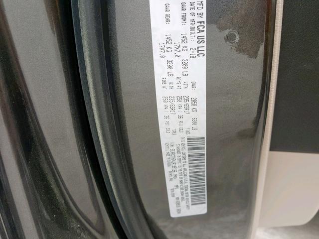 2C4RC1H74JR189166 - 2018 CHRYSLER PACIFICA H GRAY photo 10