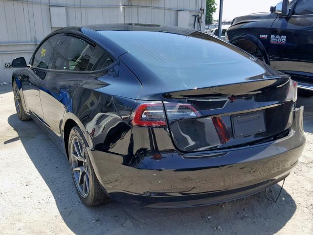 5YJ3E1EAXKF193316 - 2019 TESLA MODEL 3 BLACK photo 3