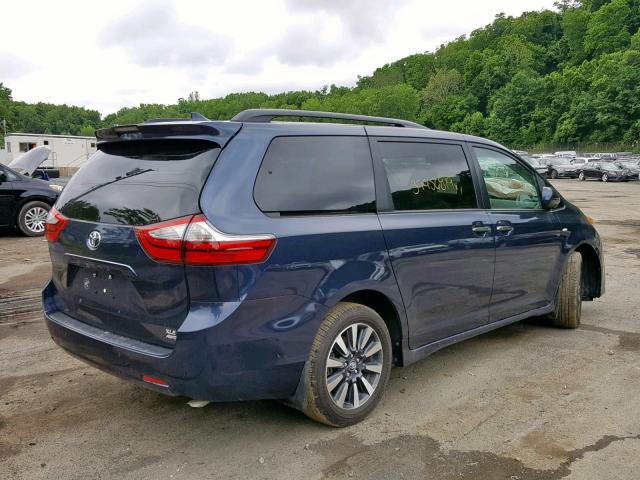 5TDDZ3DCXKS217679 - 2019 TOYOTA SIENNA LIM BLUE photo 4