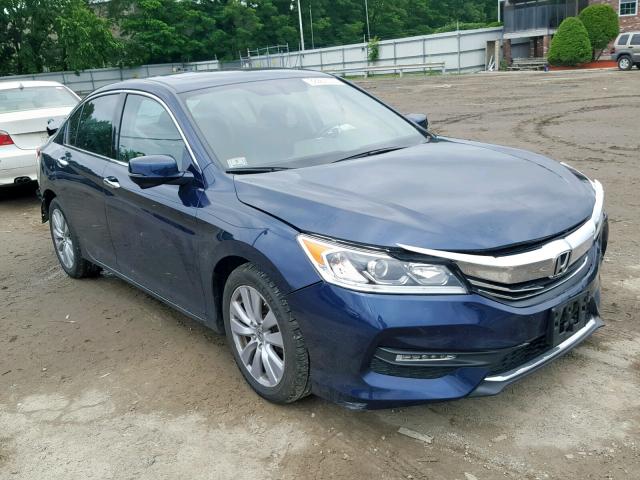 1HGCR3F86HA024151 - 2017 HONDA ACCORD EXL BLUE photo 1